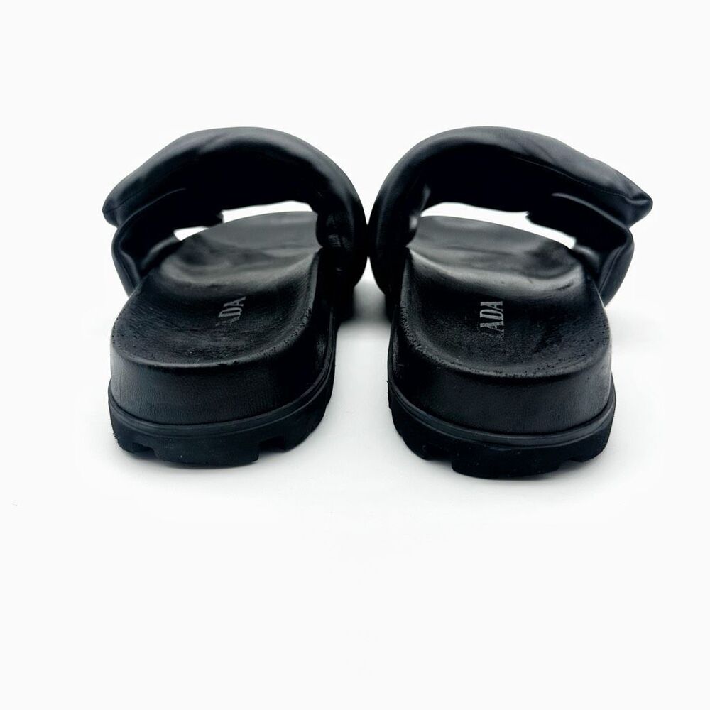PRADA Soft Slider Sandals Padded Nappa Leather Size 39 Enamel Triangle Logo - Picture 9 of 13